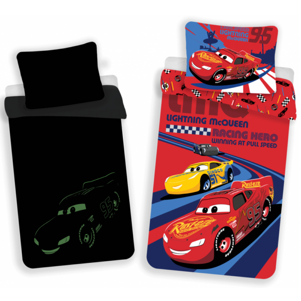 Pimedas helendav voodipesu 140x200 Cars