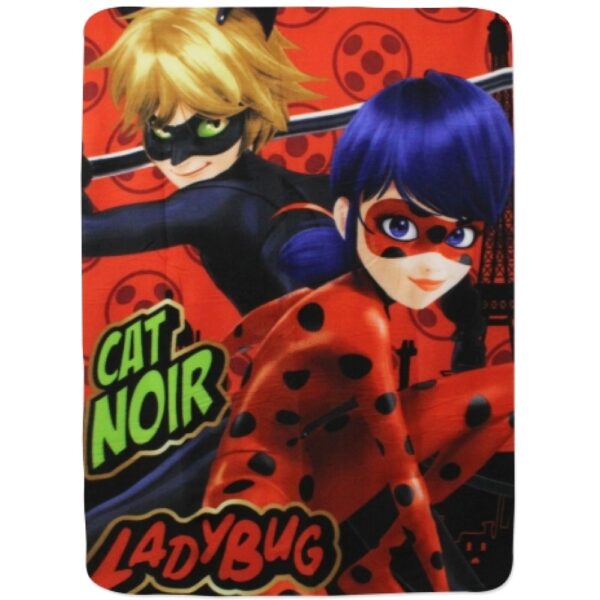 Fliistekk 100x140 Ladybug Cat Noir