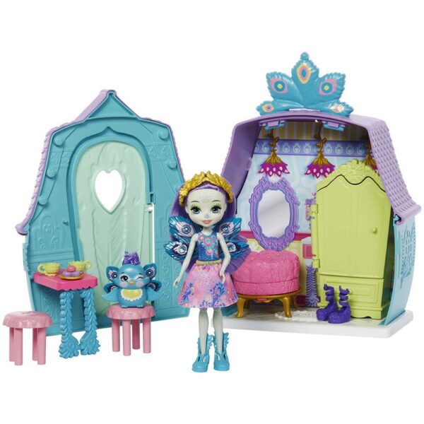 Mängukomplekt Enchantimals paabulinnu Patter Peacock® garderoobi