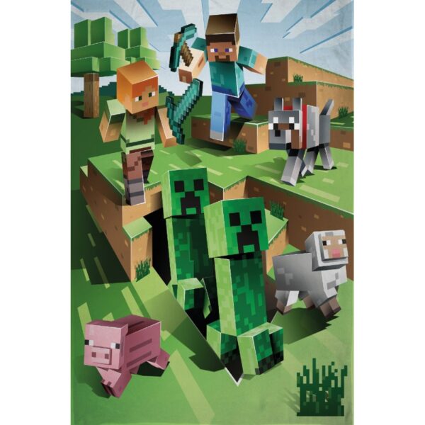 Fliistekk 100x150 Minecraft