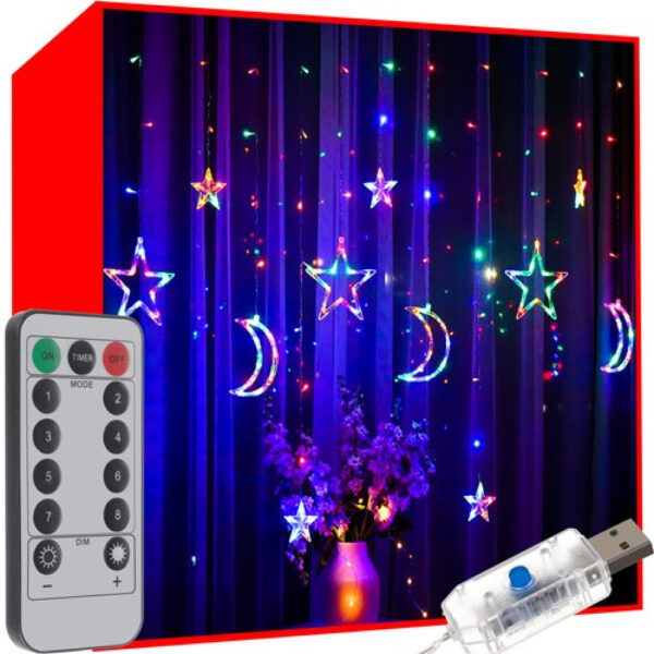 Valguskardin 138LED - multicolor