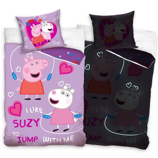 Pimedas helendav voodipesu 140x200+65x65 Peppa Pig