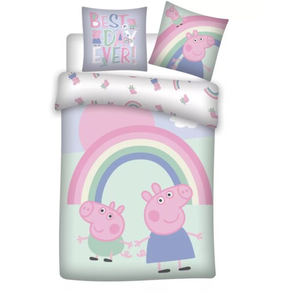 Voodipesu 100x135 Peppa Pig Rainbow