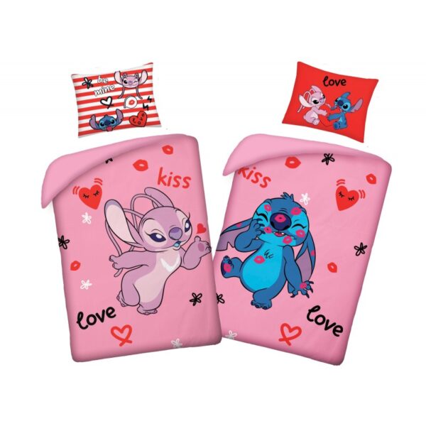 Voodipesu 140×200 Lilo & Stitch (roosa)