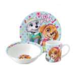 Portselanist õhtusöögikomplekt kinkekarbis Paw Patrol Girl Stars