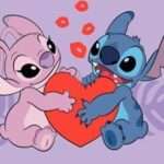 Saunalina 70x140cm Lilo&Stitch "Kiss"