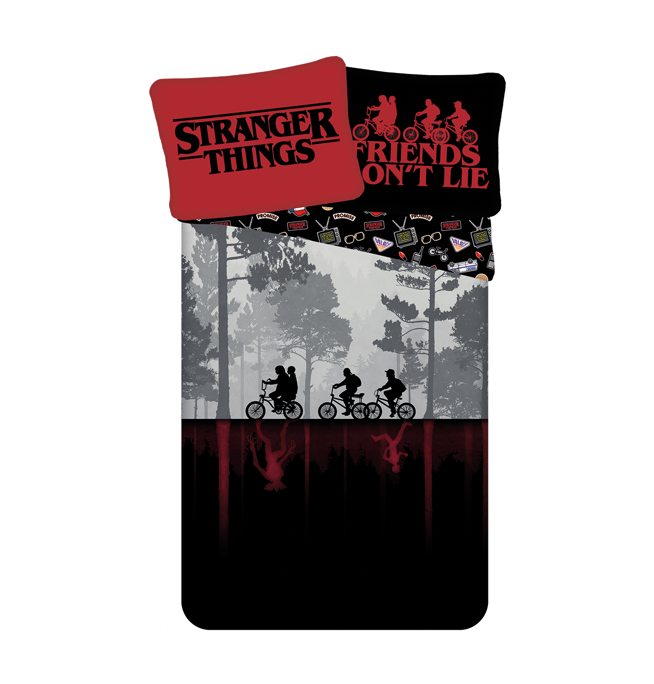 8592753040713 Voodipesukomplekt 140×200 Stranger Things "Upside Down", 2-osaline - Image 1